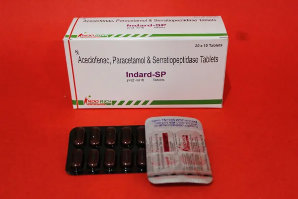 Aceclofenac Paracetamol Serratiopeptidase Indard Sp Indorich Therapeutics