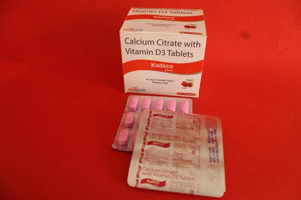 Calcium Citrate 1000 MG, Vitamin D3 250 I.u.(Chewable Strawberry & Imli Taste) (KADSCO)